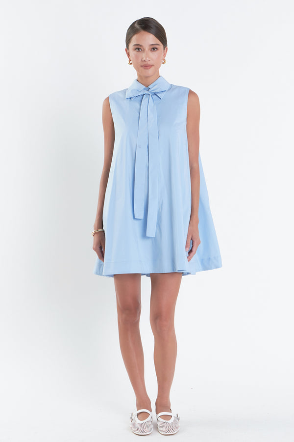 english factory Sleeveless Bow Shirt Dress POWDER BLUE