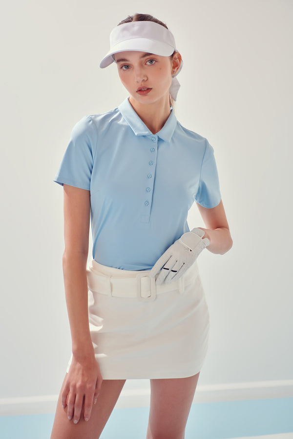 english factory Sportswear Short Sleeve Stretched Top POWDER BLUE