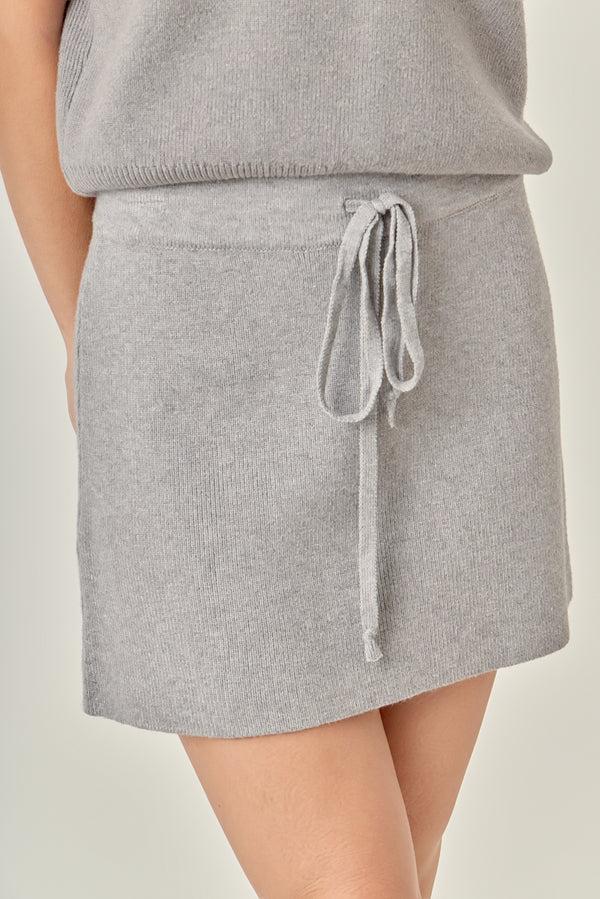 English Factory String Knit Mini Skirt HEATHER GREY