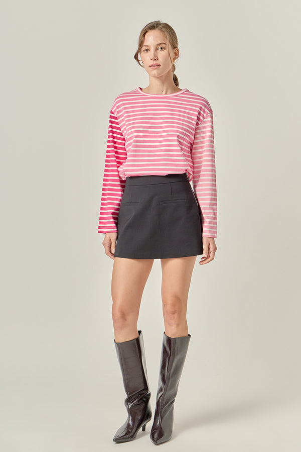 English Factory Stripe Colorblock Long Sleeve Tee PINK MULTI