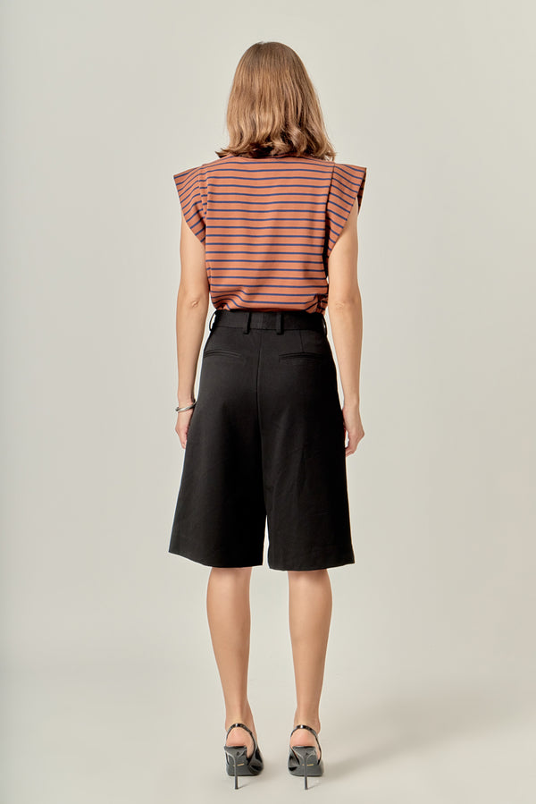 English Factory Stripe Sleeveless T-shirt BROWN/NAVY