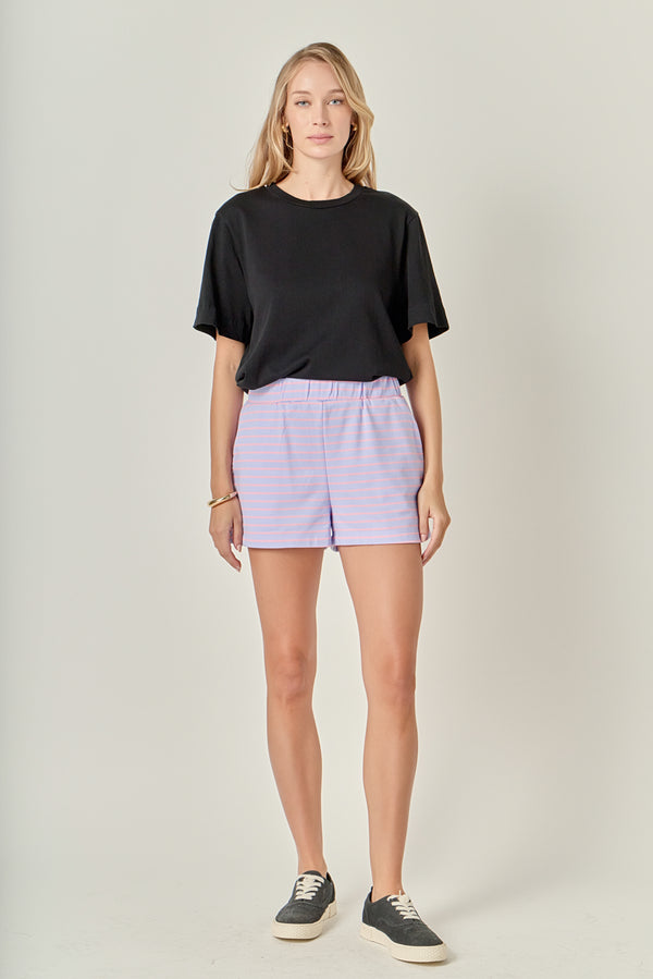 english factory Striped Breton Shorts LAVENDER/PINK