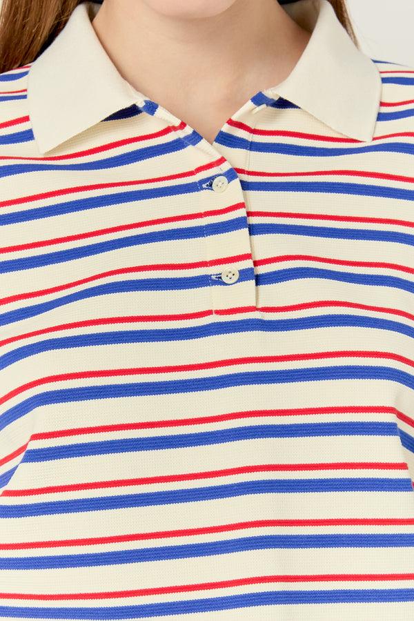 English Factory Striped Henley Sweater RED/BLUE STRIPE