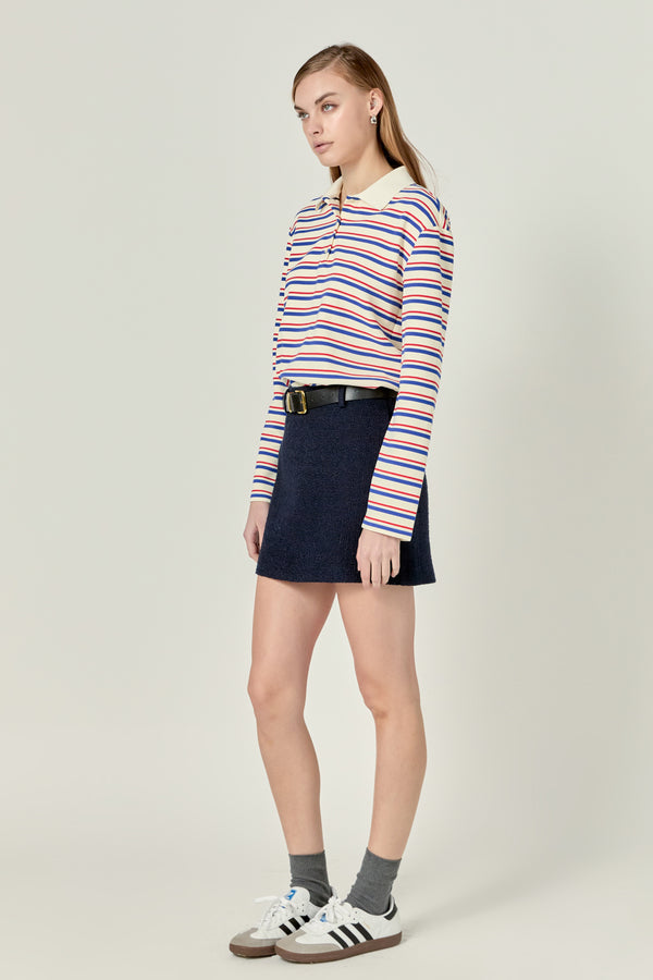 English Factory Striped Henley Sweater RED/BLUE STRIPE