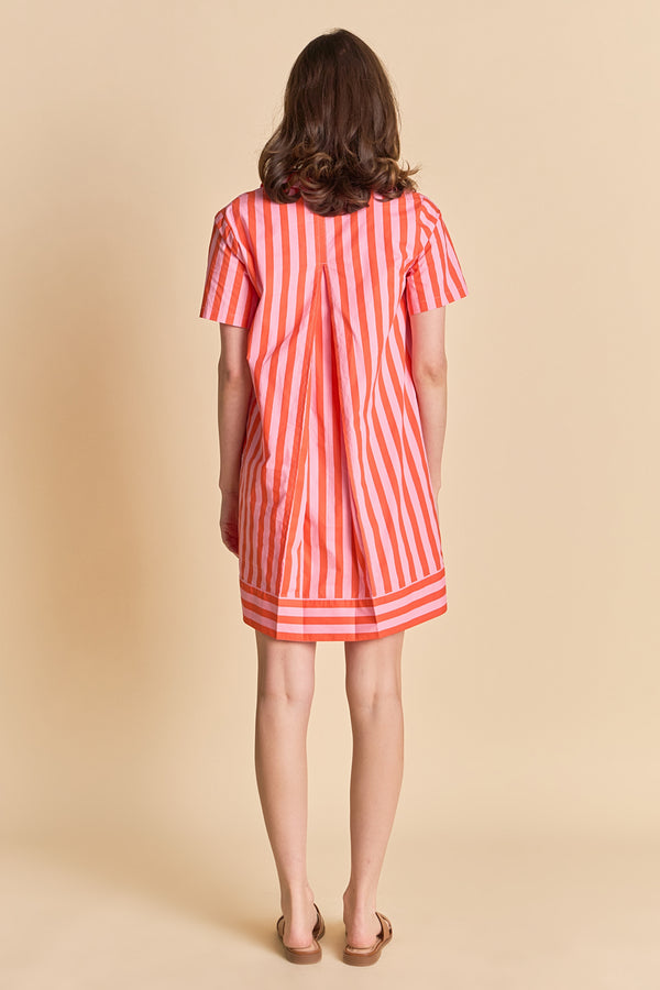 English Factory Striped Jacquard Mini Shirt Dress PINK/ORANGE