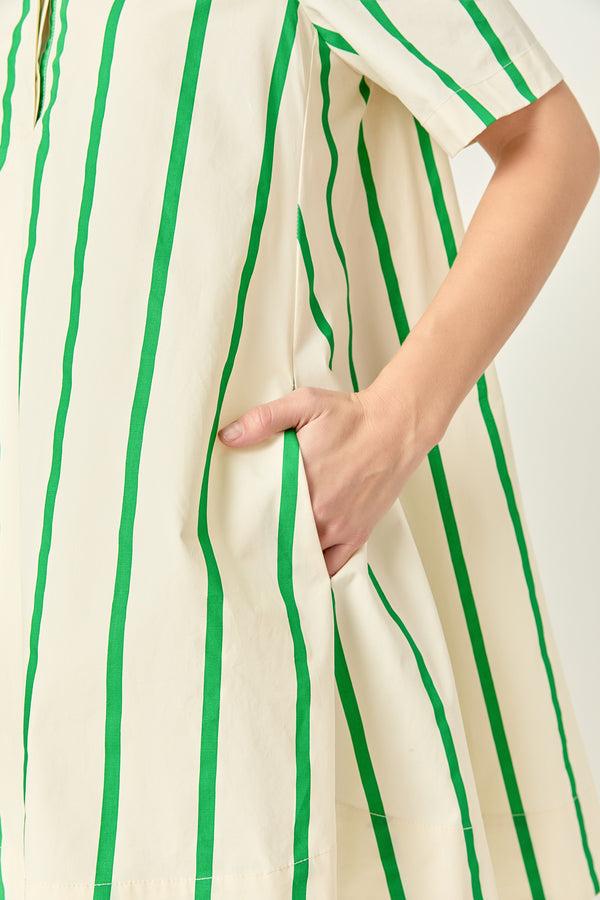 English Factory Striped Kaftan Mini Dress GREEN MULTI
