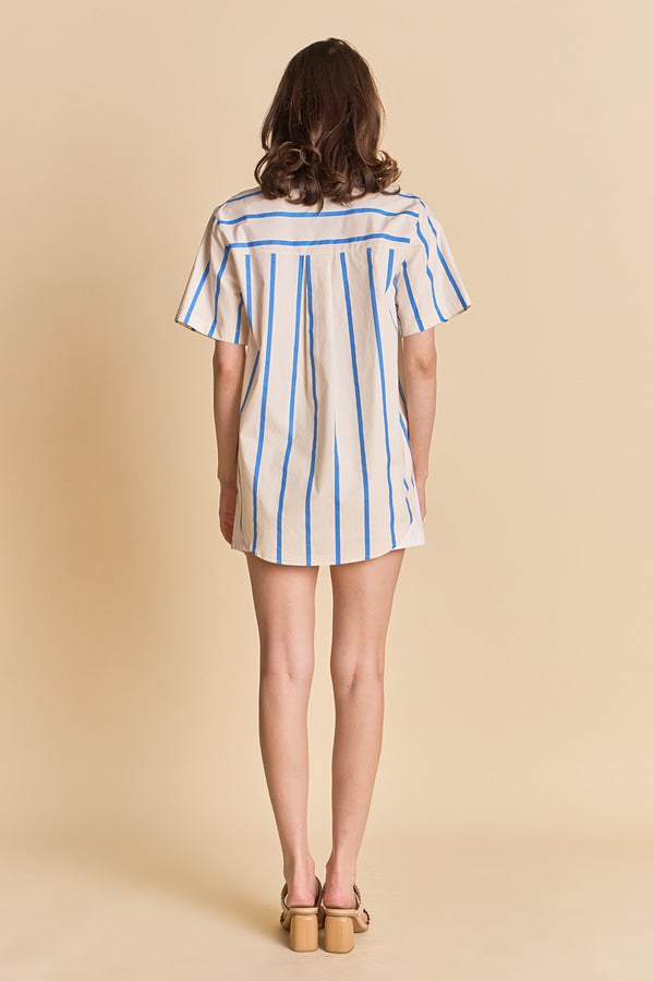 English Factory Striped Short Sleeve Top BLUE MULTI