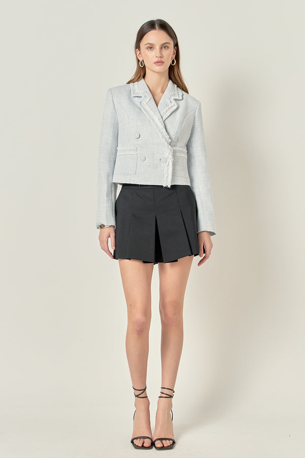 english factory Textured Double Breasted Blazer BLUE