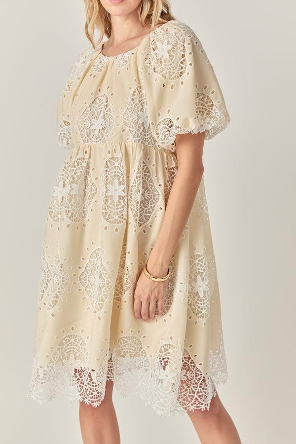 English Factory The Amelie Eyelet Dress BUTTER YELLOW