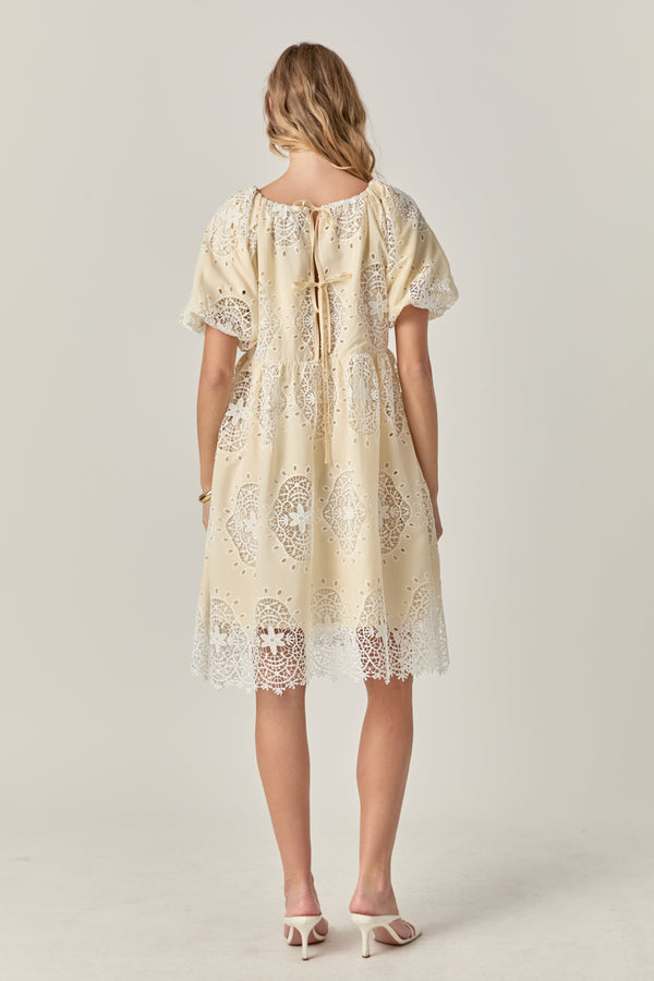 English Factory The Amelie Eyelet Dress BUTTER YELLOW