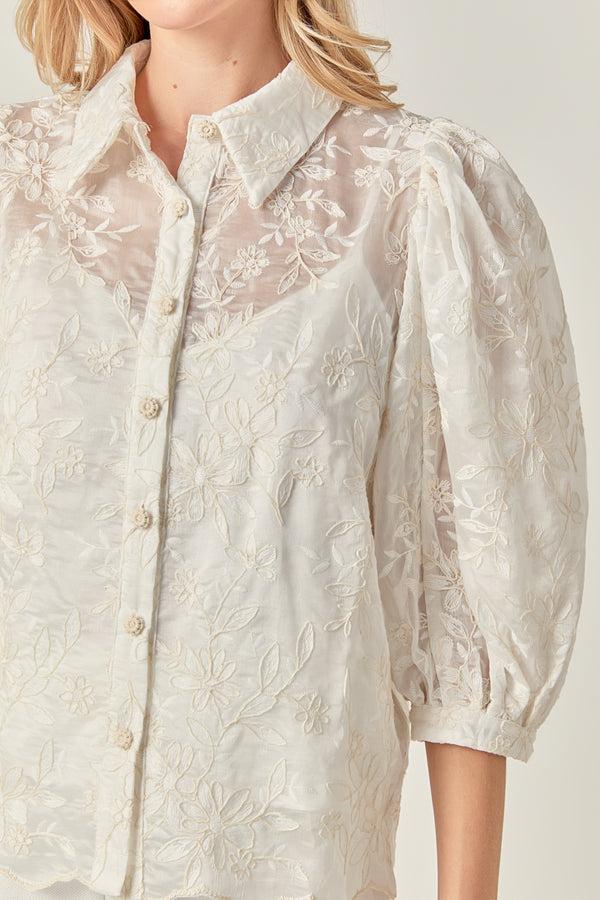 English Factory The Arabella Embroidered Blouse WHITE