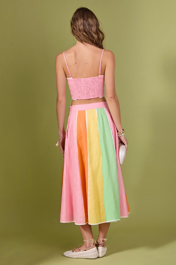 English Factory The Aurora Linen Sleeveless Top PINK