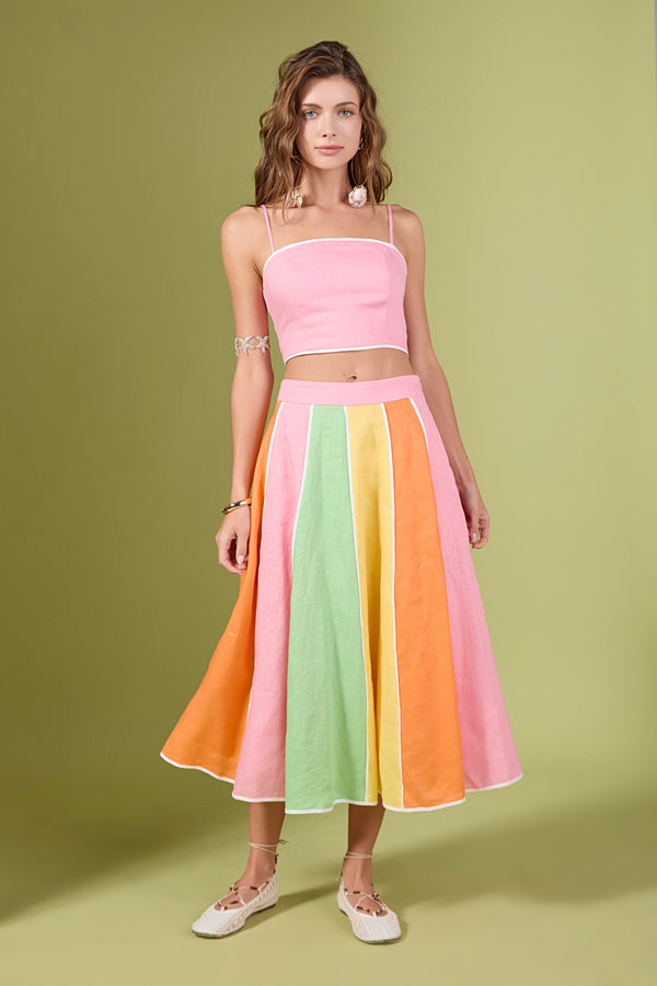 english factory The Aurora Linen Sleeveless Top PINK