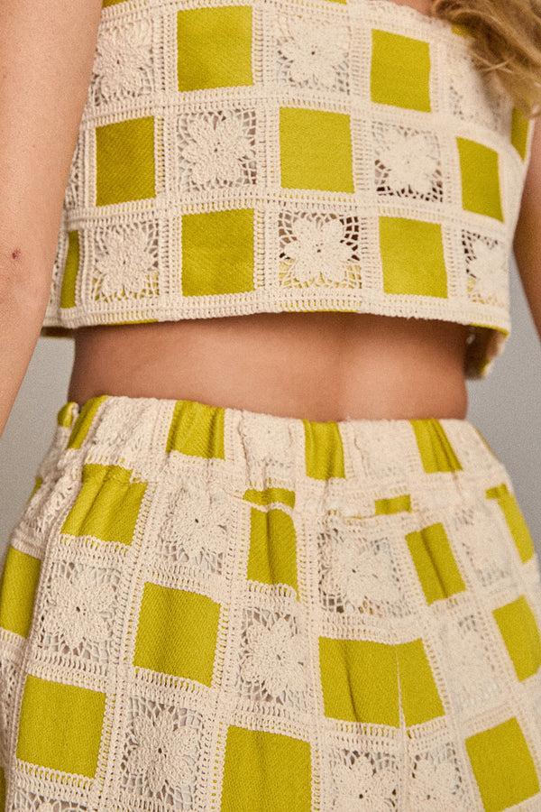 English Factory The Bria Crochet Pants YELLOW/NATURAL