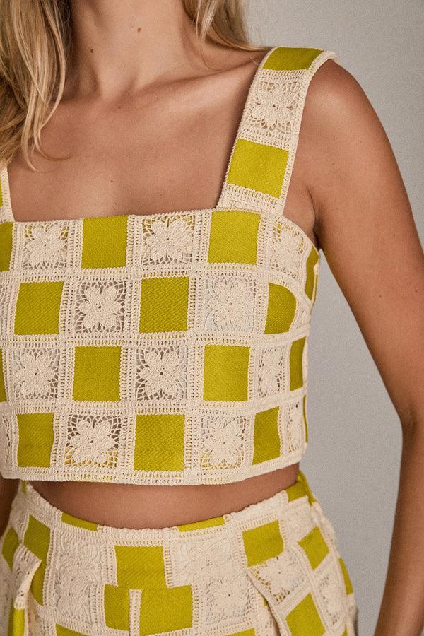 English Factory The Bria Crochet Top YELLOW/NATURAL