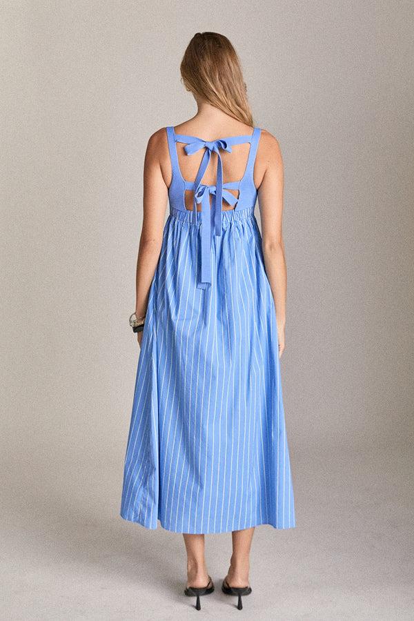 English Factory The Eliza Knit Midi Dress BLUE STRIPE