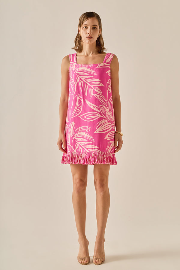 english factory The Esme Fringe Sleeveless Dress PINK