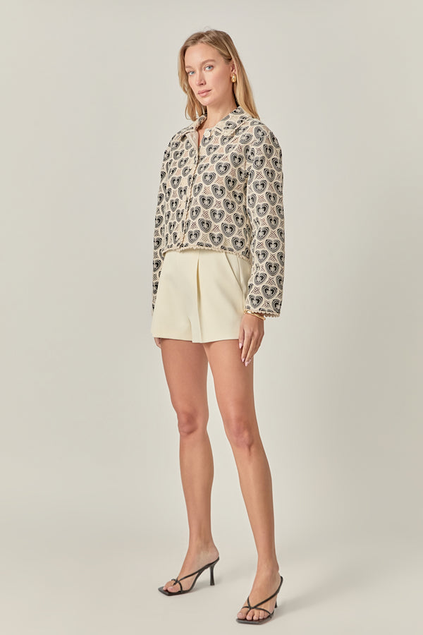 English Factory The Harlow Crochet Shirt NATURAL/BLACK