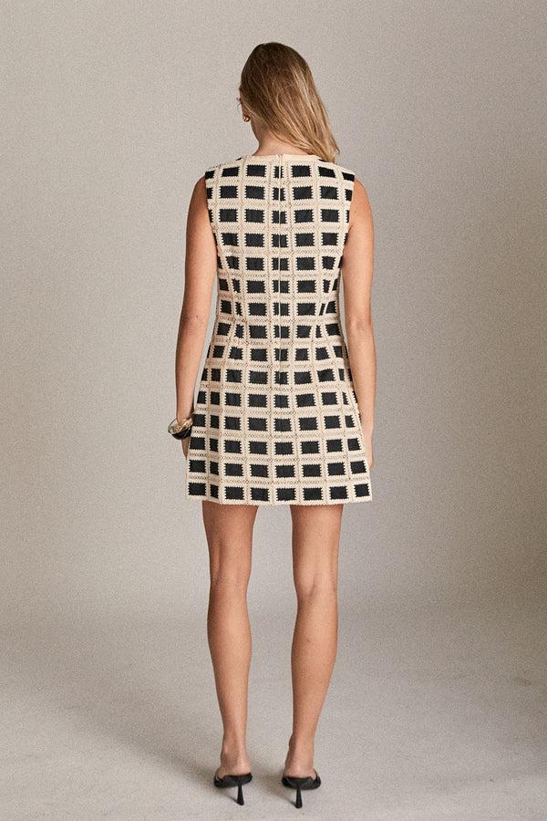 English Factory The Modern Muse Mini Dress NATURAL/BLACK