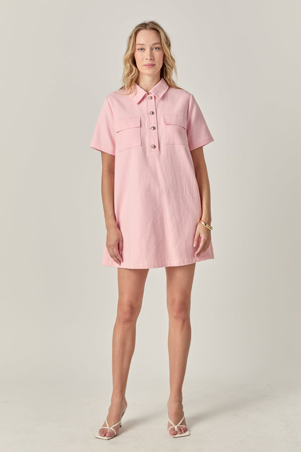 english factory The Poppy Denim Mini Dress LIGHT PINK