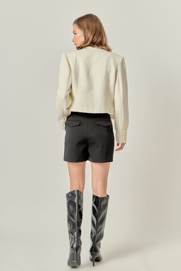 English Factory The Scallop-Edge Textured Blazer WHITE