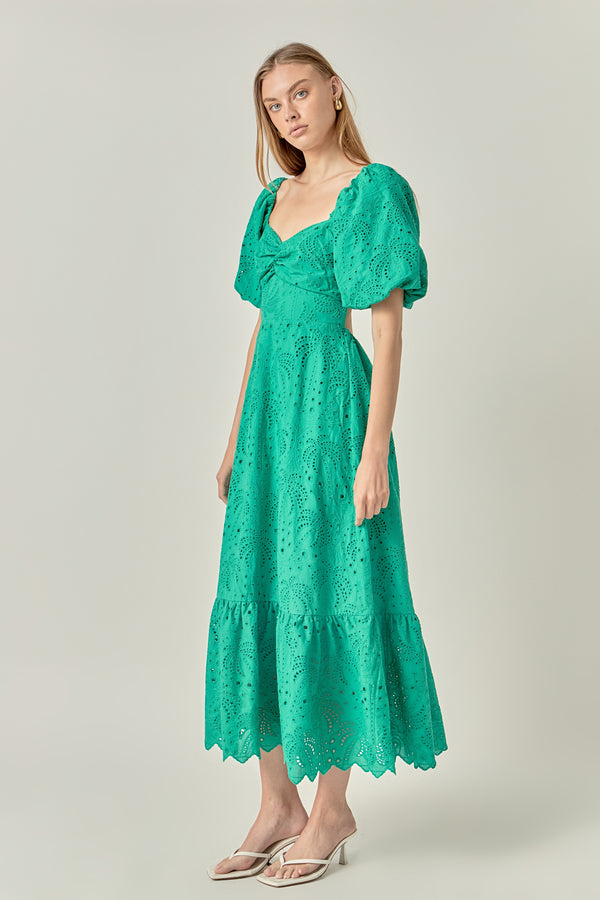 English Factory The Sienna Embroidered Resort Maxi Dress GREEN