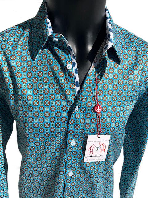 English Factory HARROGATE Long Sleeve Shirt Turquoise