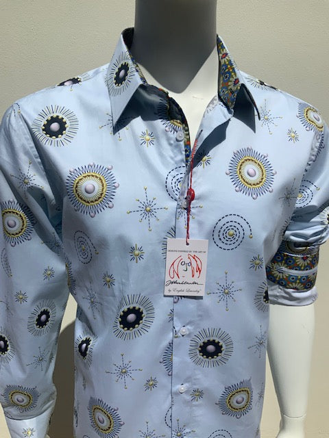 English Factory LINDISFARNE Long Sleeve Shirt Sky Blue