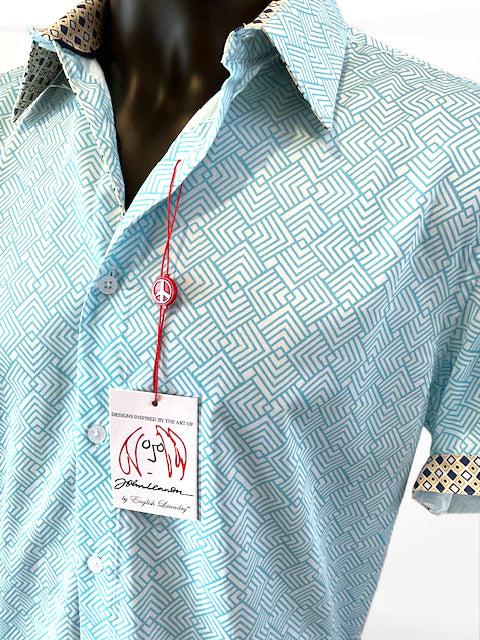english factory NEWTON Short Sleeve Shirt Turquoise