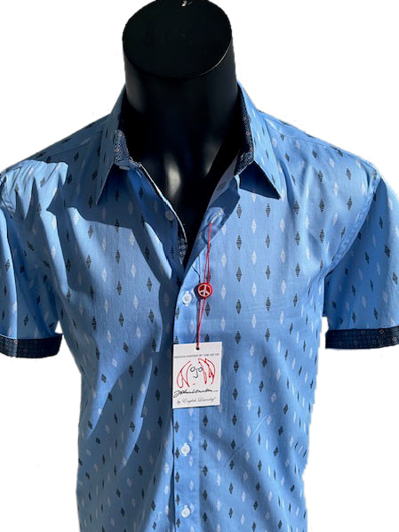 English Factory WHITNEY TOWN Short Sleeve Shirt Blue