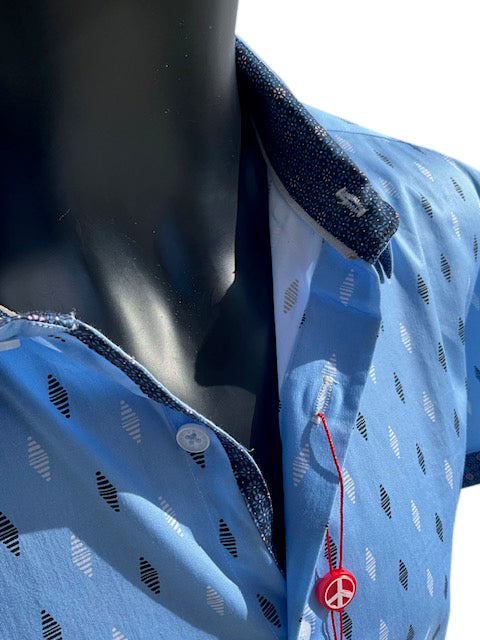 english factory WHITNEY TOWN Short Sleeve Shirt Blue