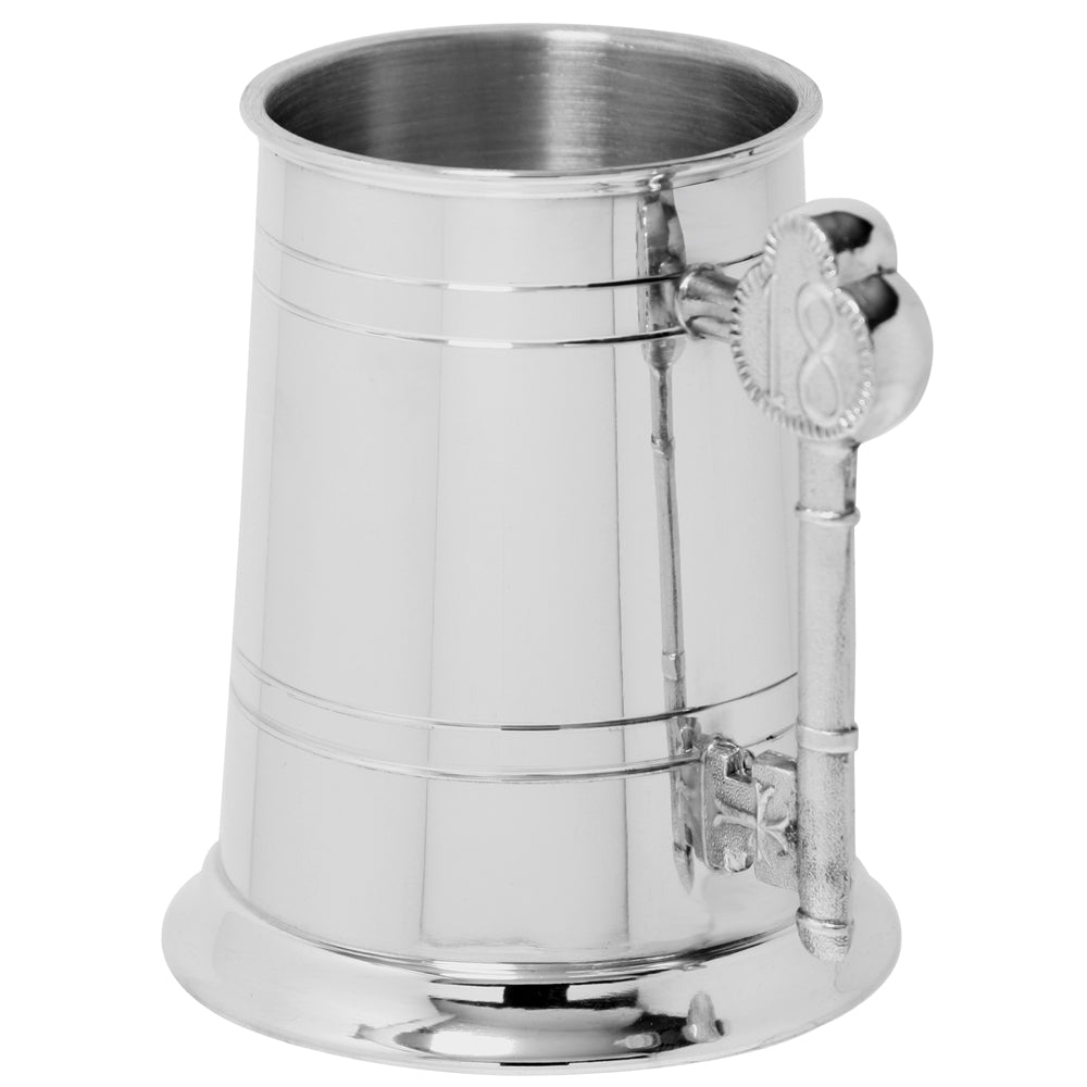 English Factory 1 Pint* 18th Birthday Pewter Beer Mug Tankard With 18 Key Handle