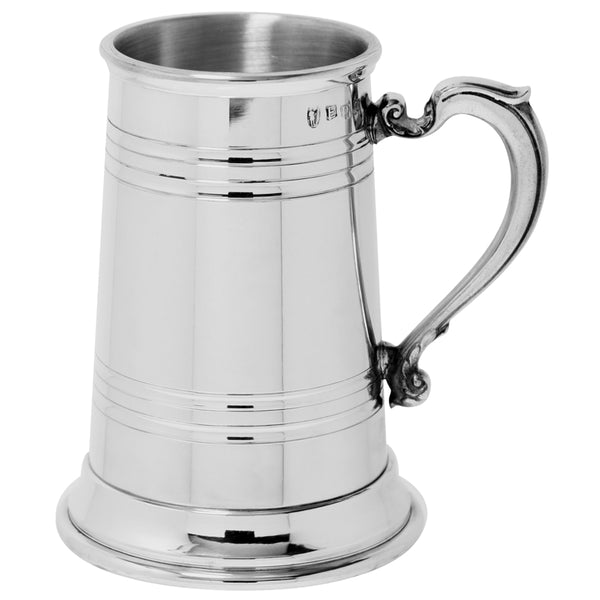 english factory 1 Pint* Extra Heavy Pewter Beer Mug Tankard with Vintage Handle