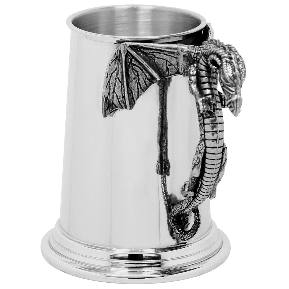 English Factory 1 Pint* Heavy Style Pewter Beer Mug Tankard With Mystic Dragon Handle