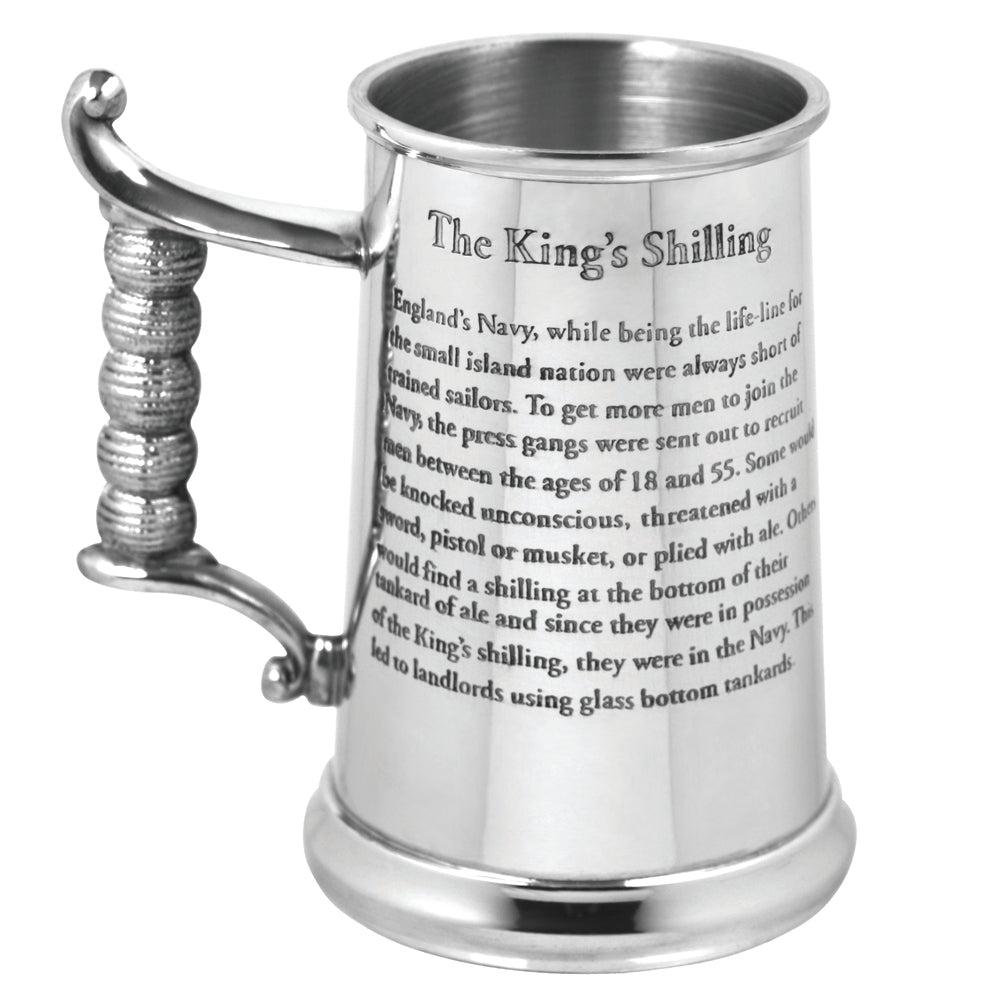 English Factory 1 Pint* Heavy Style Pewter Kings Shilling Beer Mug Tankard - As Seen On TV