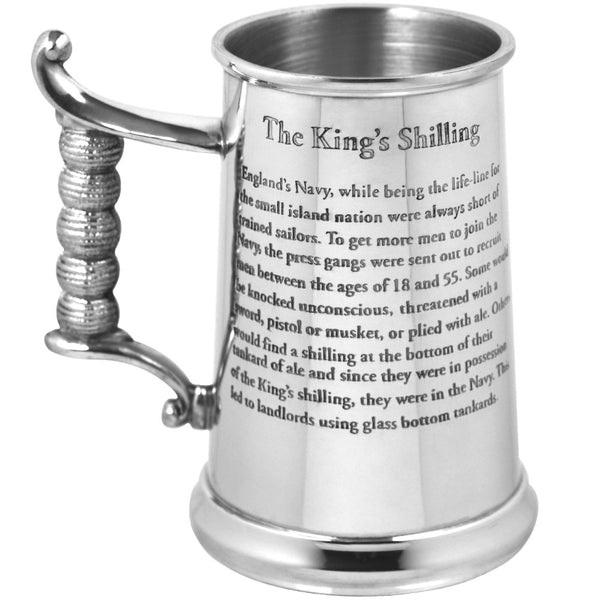 english factory 1 Pint* Heavy Style Pewter Kings Shilling Beer Mug Tankard - As Seen On TV