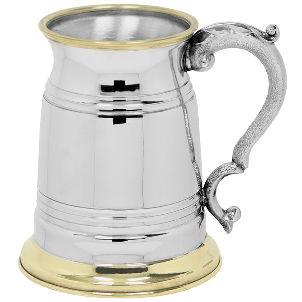 english factory 1 Pint* Pewter and Brass Traditional Beer Mug Tankard