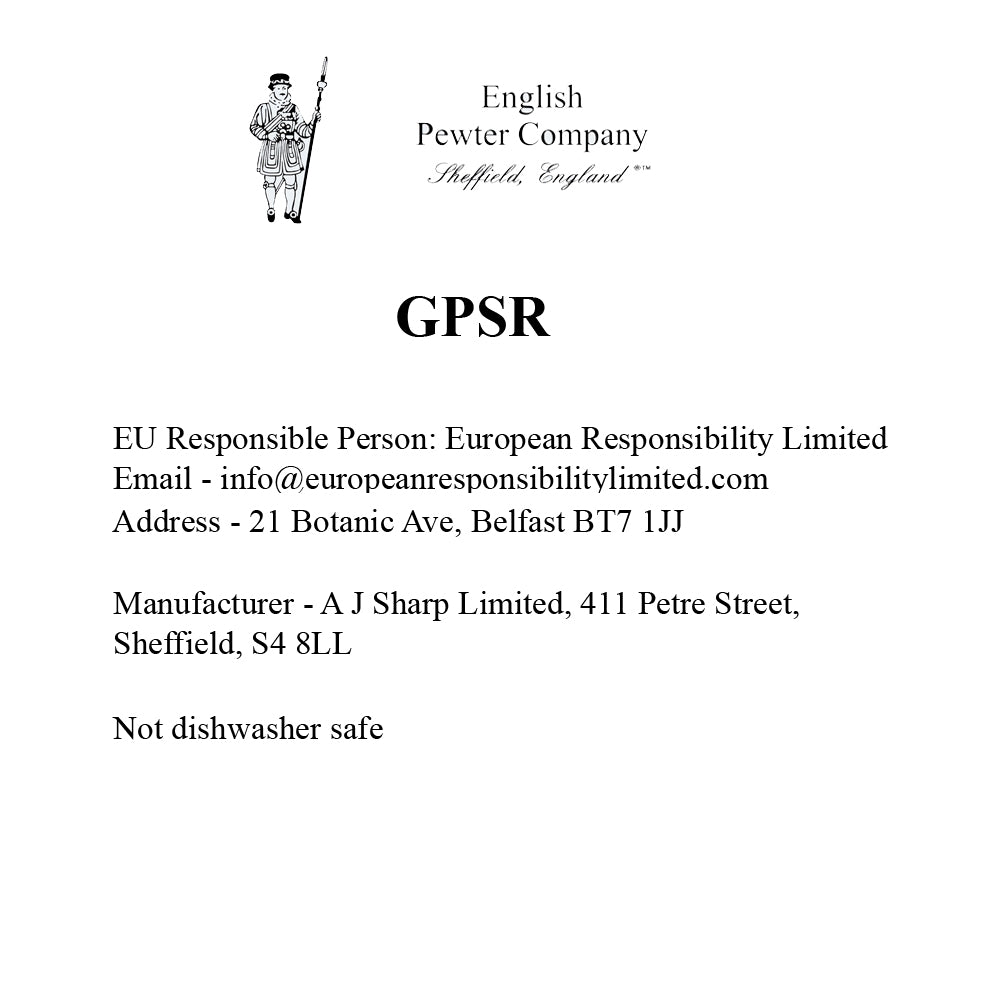 English Factory 1 Pint* Pewter Beer Mug Tankard With Classic Handle And Satin Band