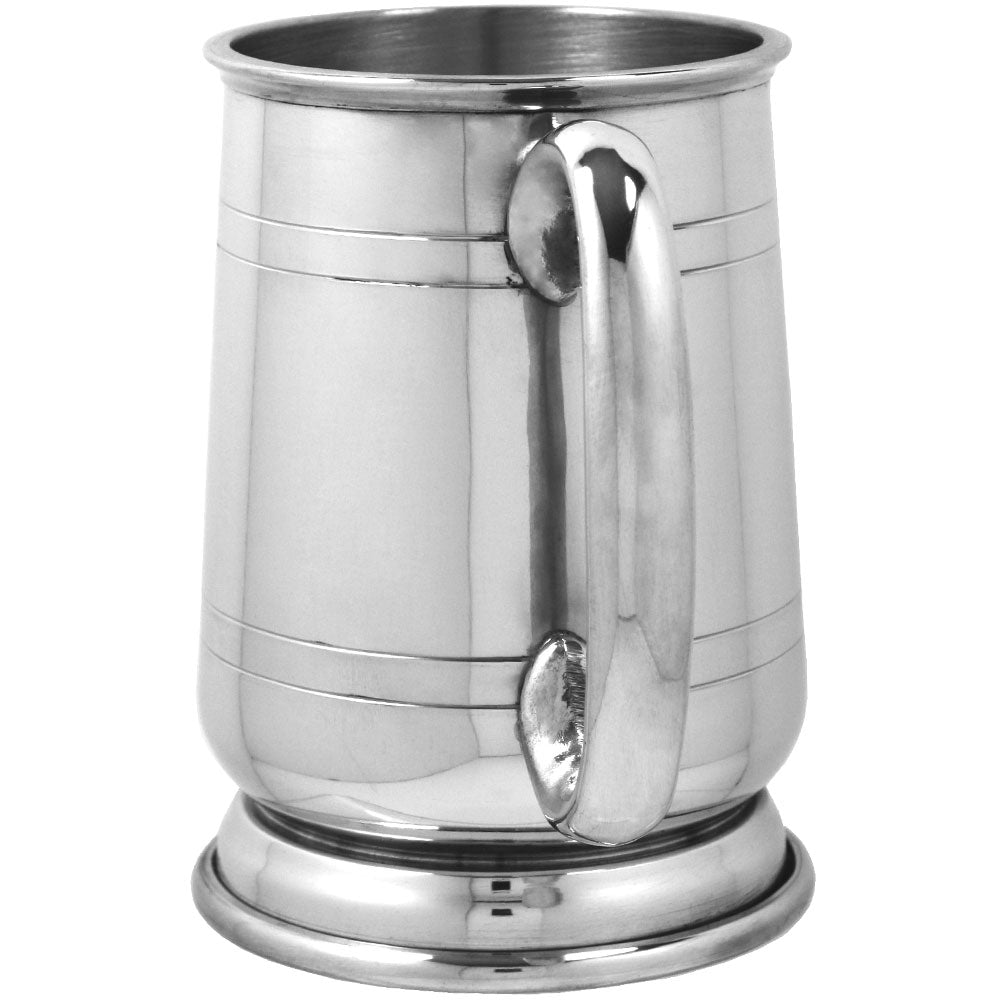 English Factory 1 Pint* Pewter Beer Mug Tankard With Curved Handle