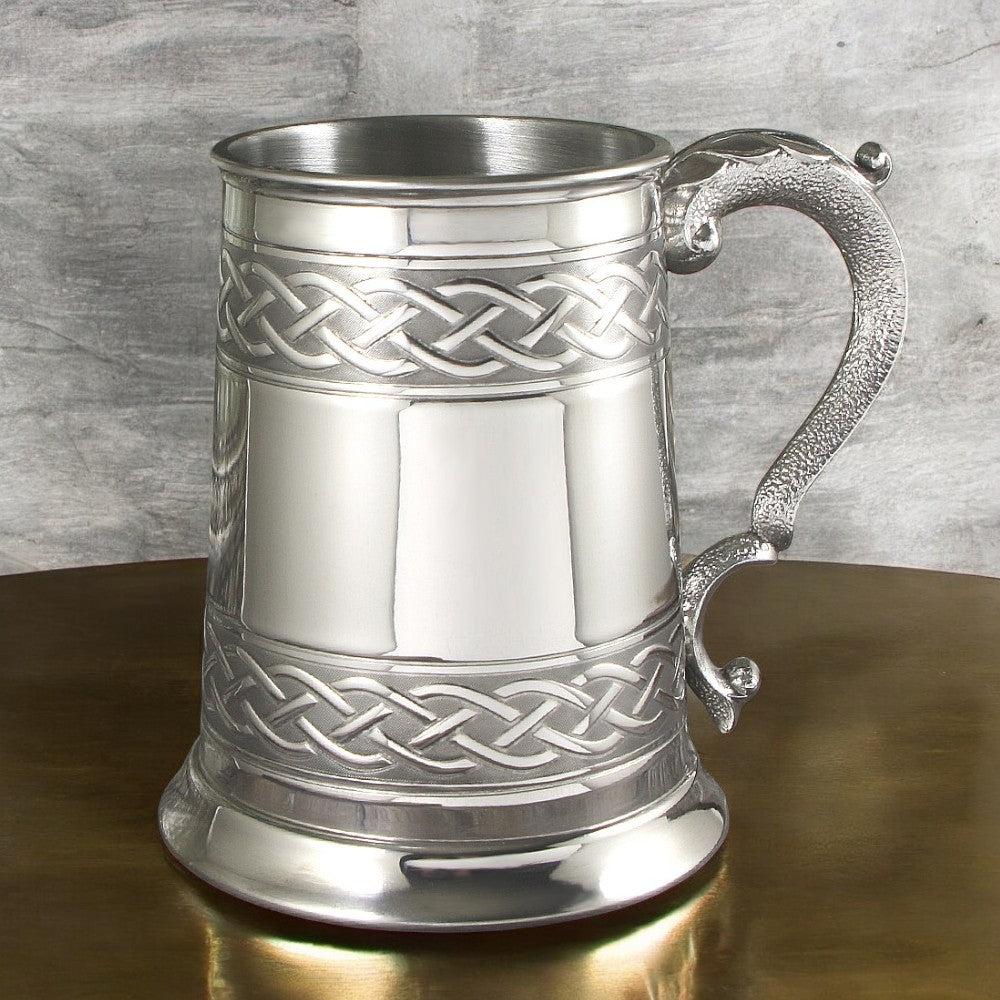 English Factory 1 Pint* Pewter Beer Mug Tankard With Embossed Celtic Design