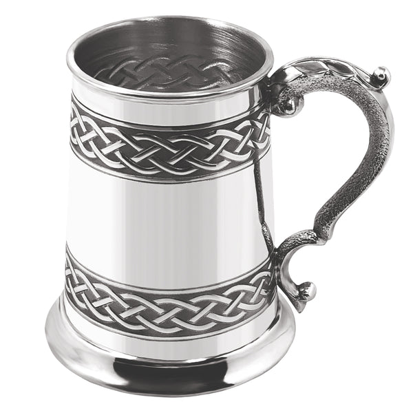 english factory 1 Pint* Pewter Beer Mug Tankard with Embossed Celtic Design