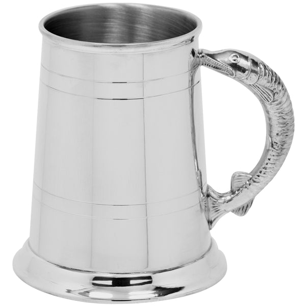 english factory 1 Pint* Pewter Beer Mug Tankard With Fish Handle