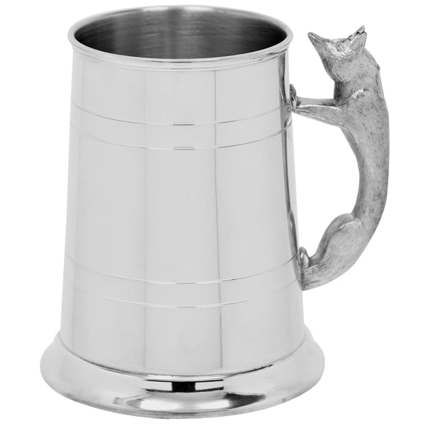 english factory 1 Pint* Pewter Beer Mug Tankard With Fox Handle
