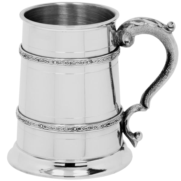 english factory 1 Pint* Pewter Beer Mug Tankard with Intricate Celtic Bands