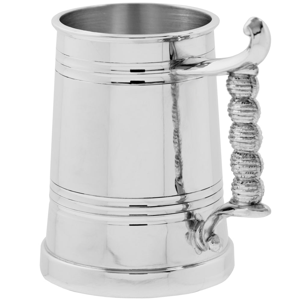 English Factory 1 Pint* Pewter Beer Mug Tankard With Rope Handle