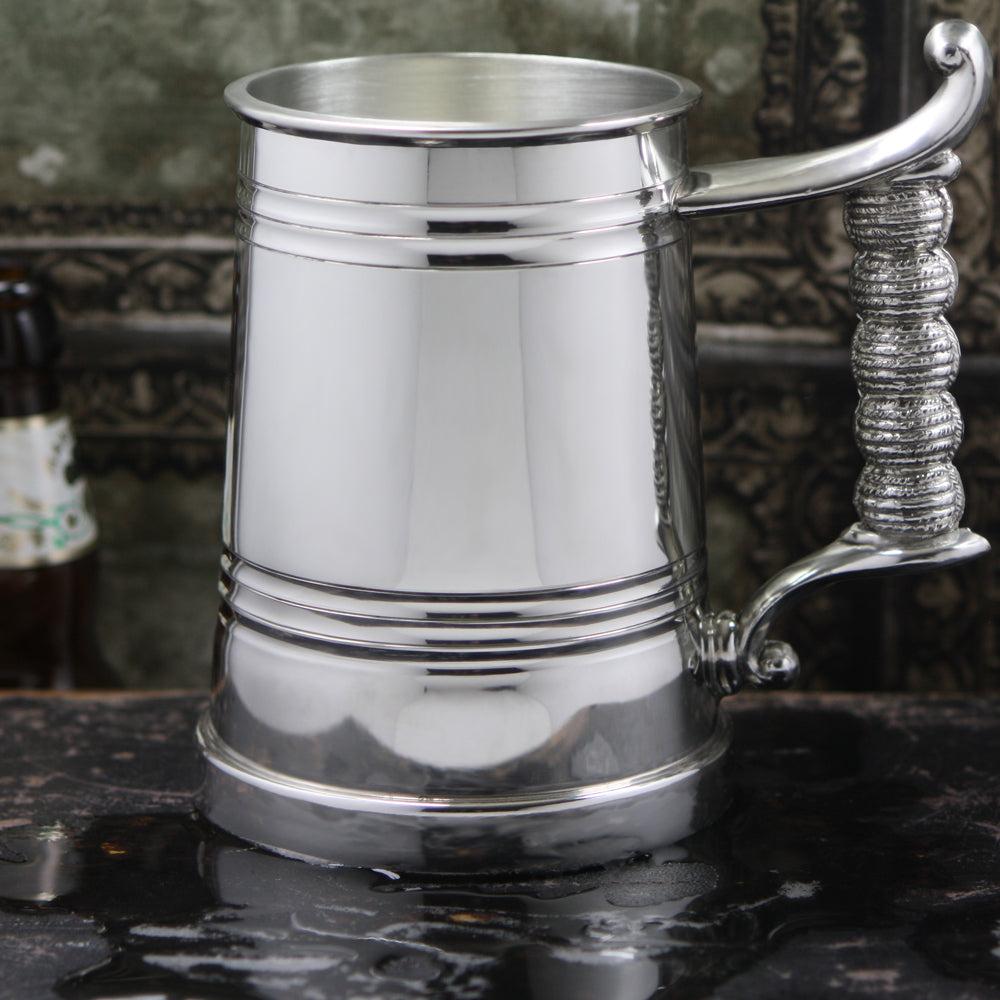 English Factory 1 Pint* Pewter Beer Mug Tankard With Rope Handle