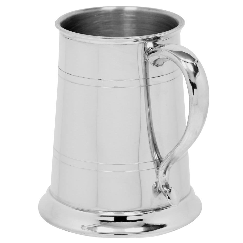 English Factory 1 Pint* Pewter Beer Mug Tankard With Swan Style Handle