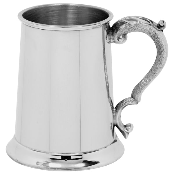 english factory 1 Pint* Plain Pewter Beer Mug Tankard With Ornate Handle
