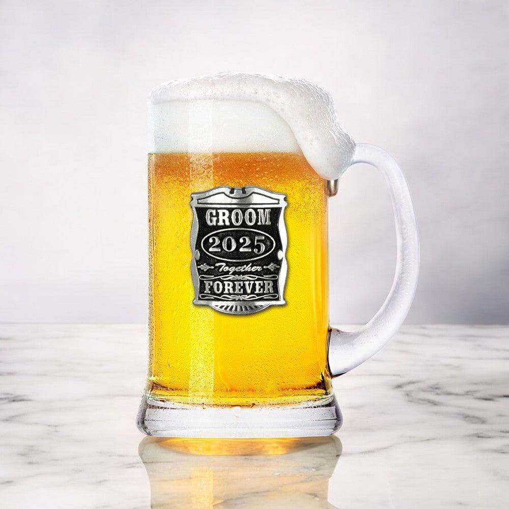 English Factory 1 Pint Wedding Groom Glass Beer Mug Tankard 2025