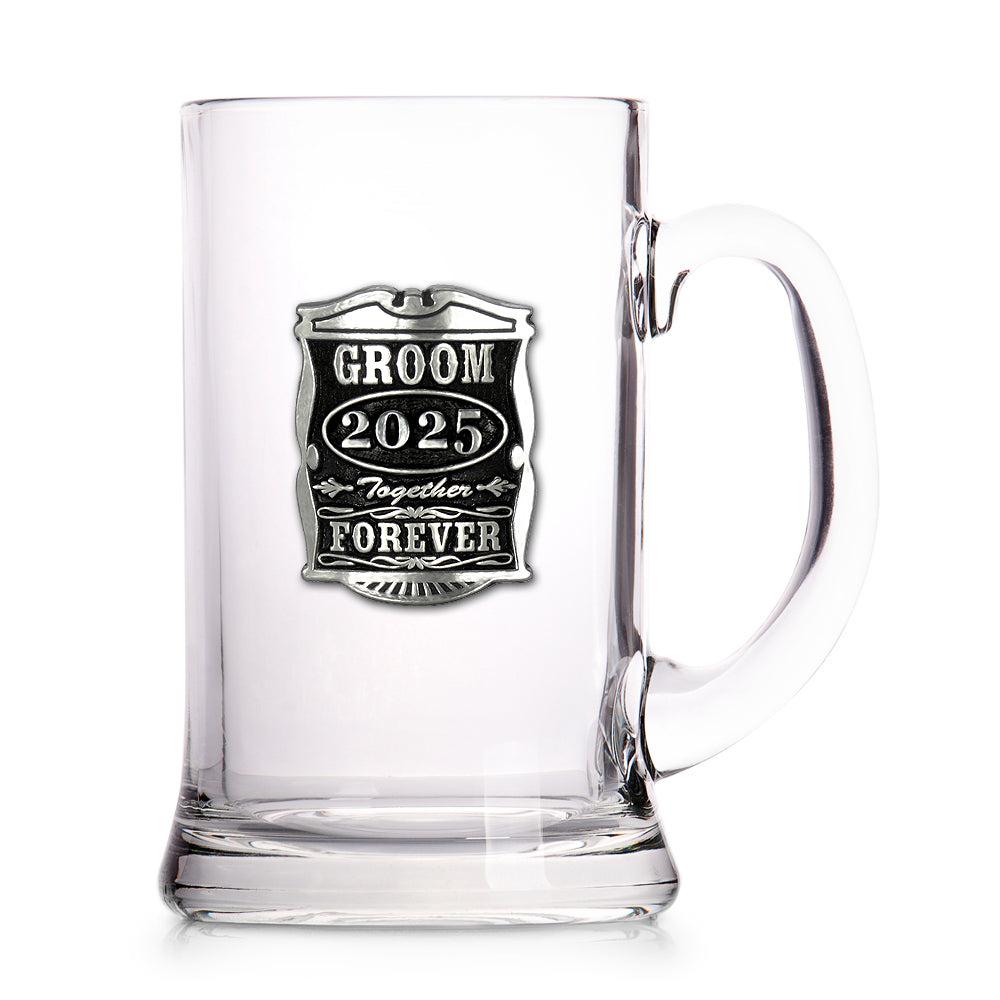 English Factory 1 Pint Wedding Groom Glass Beer Mug Tankard 2025